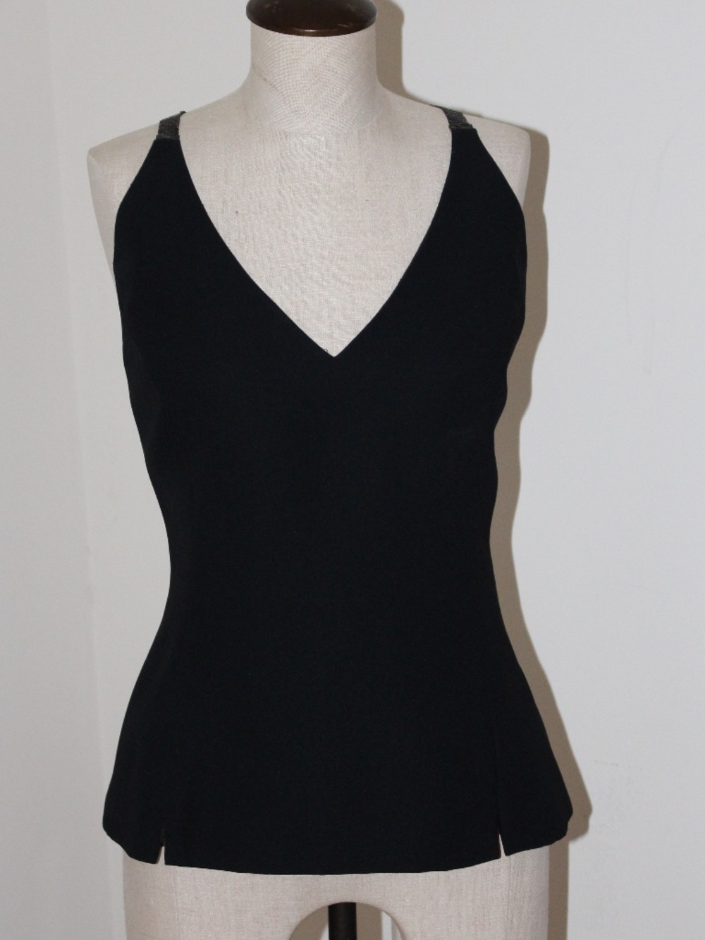 YL, Vintage Classic Black 2 peace set V-Neck Sleeveless Top with Dress Pants SET